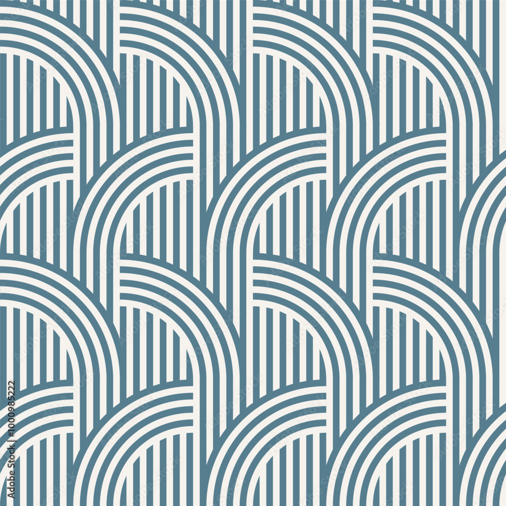 Aufkleber abstract geometric curved lines samless pattern vector background template for contemporary design