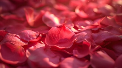 A close-up of a pink petal from a beautiful flower, romantic and natural beauty of a blooming rose, perfect for weddings, Valentine's Day, and spring botanic gardens
