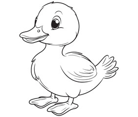Duck and ducklings, Outline baby duck, Cute baby duck vector