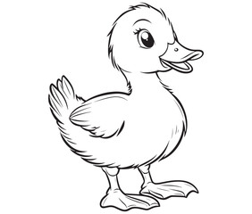 Duck and ducklings, Outline baby duck, Cute baby duck vector