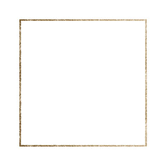 Gold square frame png, aesthetic design, transparent background