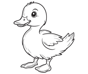 Duck and ducklings, Outline baby duck, Cute baby duck vector
