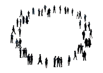 Png business connection silhouette sticker, transparent background