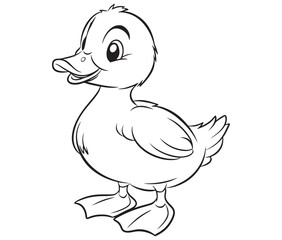 Duck and ducklings, Outline baby duck, Cute baby duck vector