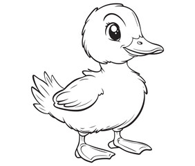 Duck and ducklings, Outline baby duck, Cute baby duck vector