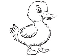 Duck and ducklings, Outline baby duck, Cute baby duck vector