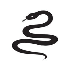 Fototapeta premium Snake Vector illustration in black and white - Snake Reptile silhouette Design 