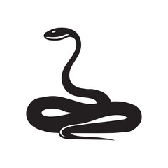 Fototapeta premium Snake Vector illustration in black and white - Snake Reptile silhouette Design 