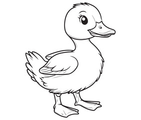 Duck and ducklings, Outline baby duck, Cute baby duck vector