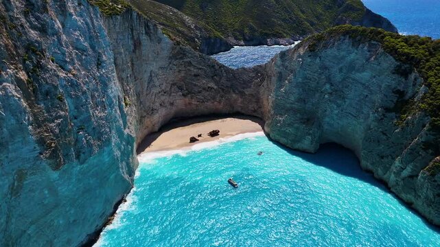 Navagio Beach in Zakynthos, Greece