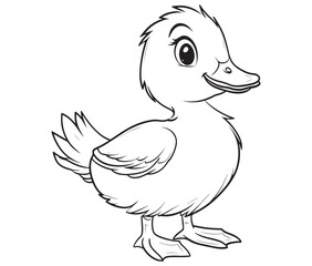 Duck and ducklings, Outline baby duck, Cute baby duck vector