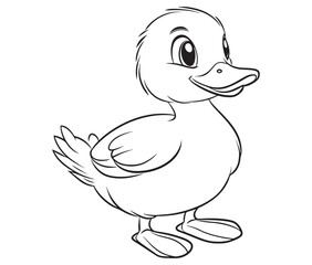 Duck and ducklings, Outline baby duck, Cute baby duck vector