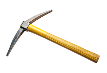 Metal pickaxe isolated with transparent background.