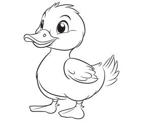 Duck and ducklings, Outline baby duck, Cute baby duck vector