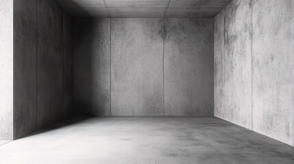 Empty Concrete Room with Minimalist Design