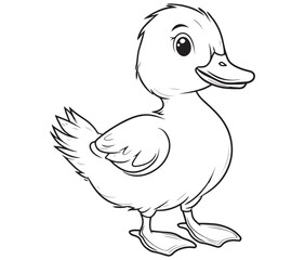 Duck and ducklings, Outline baby duck, Cute baby duck vector
