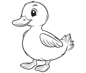 Duck and ducklings, Outline baby duck, Cute baby duck vector