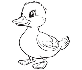 Duck and ducklings, Outline baby duck, Cute baby duck vector