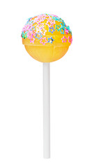 Yellow lollipop star glitter png, transparent background