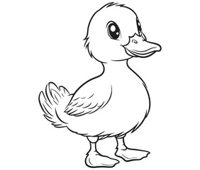 Duck and ducklings, Outline baby duck, Cute baby duck vector