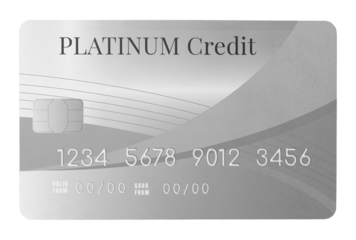 Credit card png sticker, silver, transparent background
