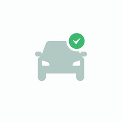 Car check mark icon. Vector illustration