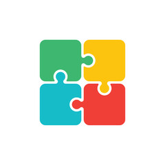 Puzzle pieces icon. Vector illustration