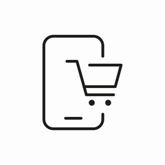 e shopping app phone icon sign vector