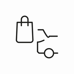 shopping bag car icon sign vector