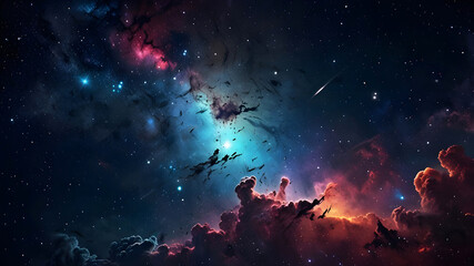 Obraz premium Deep space. High definition star field background . Starry outer space background texture . Colorful Starry Night Sky Outer Space background