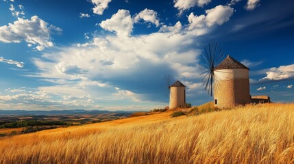 Windmills, Zaragoza, Aragon.