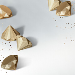 Gold paper craft textured diamond patterned template