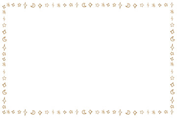 Moon and stars frame design element
