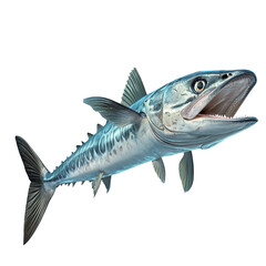 Obraz premium A detailed illustration of a fierce fish with sharp teeth and streamlined body, showcasing its vibrant colors and distinctive patterns, perfect for aquatic themes.