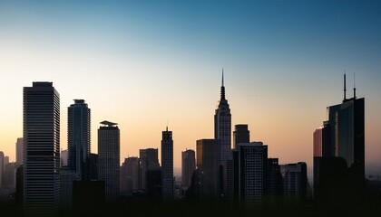 Fototapeta premium Minimalist cityscapes in silhouette form