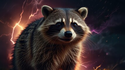 Fototapeta premium Raccoon in a Storm