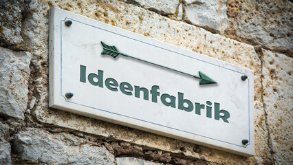 Fototapeta premium Signposts the direct way to Ideas Factory
