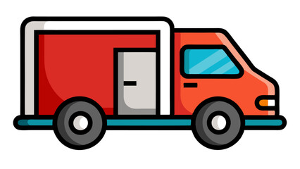 Delivery Truck icon silhouette on white background