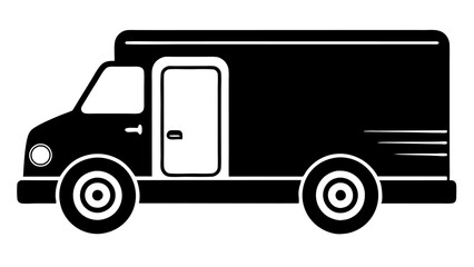 Fototapeta premium Delivery Truck icon silhouette on white background