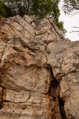 Rock climbing - rocks equipped with bolts (sport climbing routes) in the forest park Golden Cape Zlatni rt, Rovinj (Rovigno) - Istria, Croatia