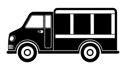 Delivery Truck icon silhouette on white background