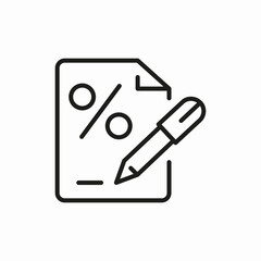 percent page write pen icon sign vector