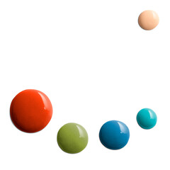 Colorful paint drops border png background in modern style