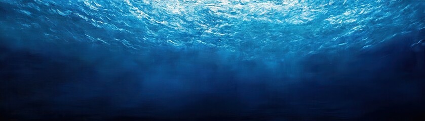 Underwater Ocean Scene with Sunlight Filtering Through the Water Creating a Serene and Mysterious Atmosphere