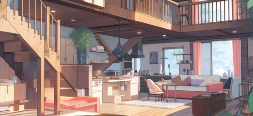 Fototapeta premium Cozy Living Room in a Modern Home