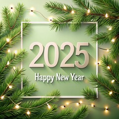 Happy New Year 2025 Greeting Card