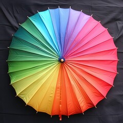picture of a rainbow colored umbrella