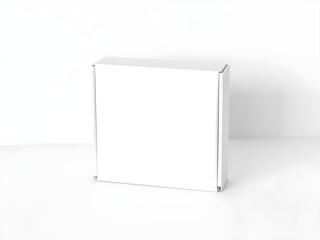 blank white box mockup with white background
