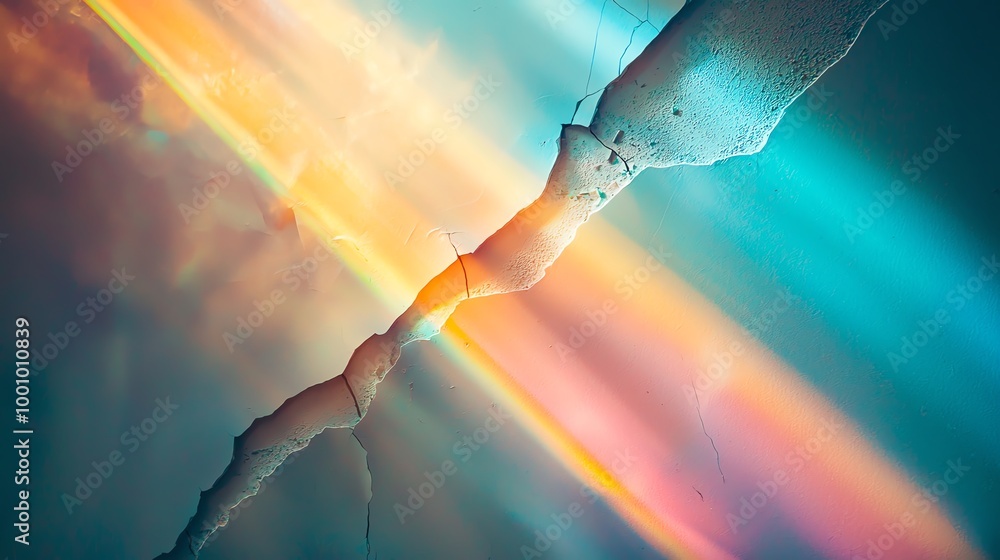 Poster a vibrant abstract image showcasing a blend of colors and light, creating a mesmerizing visual exper