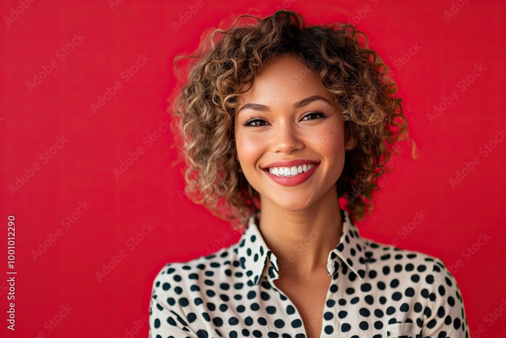 Wall mural portrait of a smiling  woman